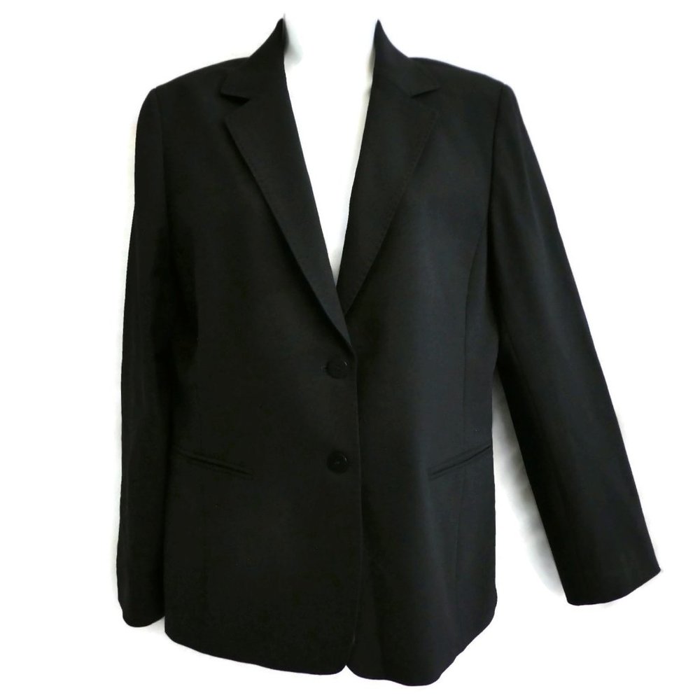 Lafayette 148 Blazer Wool Elastane Stretch Lined Classic Career Black Padded 8